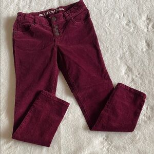 Cat & Jack girls slim burgundy cords SZ 7